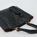 Chloe Eden Tote Bag Leather Black Gold Auth bs36317-6