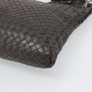 BOTTEGA VENETA INTRECCIATO Shoulder Bag Leather Brown Silver Auth bs36318-10
