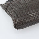 BOTTEGA VENETA INTRECCIATO Shoulder Bag Leather Brown Silver Auth bs36318-14