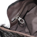 BOTTEGA VENETA INTRECCIATO Shoulder Bag Leather Brown Silver Auth bs36318-17