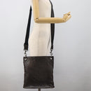 BOTTEGA VENETA INTRECCIATO Shoulder Bag Leather Brown Silver Auth bs36318-20
