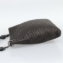 BOTTEGA VENETA INTRECCIATO Shoulder Bag Leather Brown Silver Auth bs36318-4