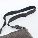 BOTTEGA VENETA INTRECCIATO Shoulder Bag Leather Brown Silver Auth bs36318-8