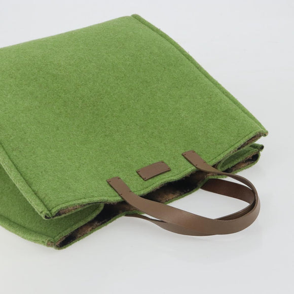 FENDI Tote Bag Wool Green Auth bs36321A