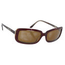 CHANEL Sunglasses Plastic Red Silver CC Auth bs36323-1