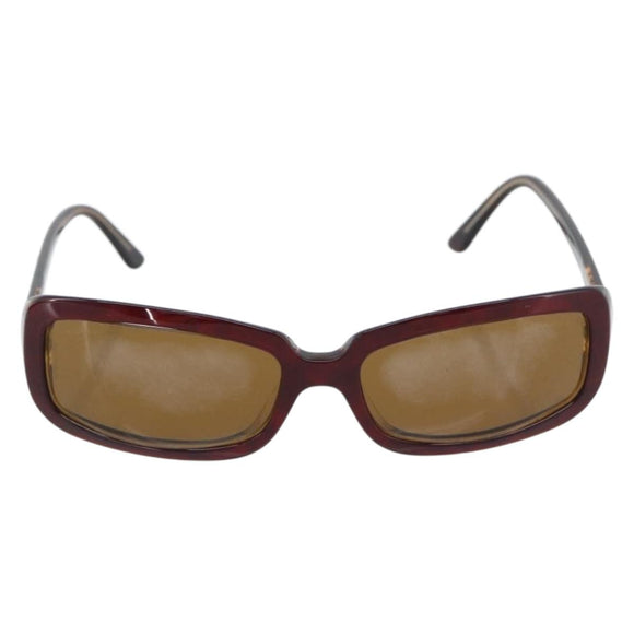 CHANEL Sunglasses Plastic Red Silver CC Auth bs36323
