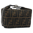 FENDI Zucca Canvas Pouch Black Brown Auth bs36325-1