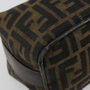 FENDI Zucca Canvas Pouch Black Brown Auth bs36325-14