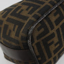 FENDI Zucca Canvas Pouch Black Brown Auth bs36325-16