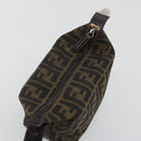 FENDI Zucca Canvas Pouch Black Brown Auth bs36325-10