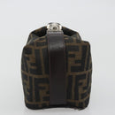FENDI Zucca Canvas Pouch Black Brown Auth bs36325-3