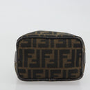 FENDI Zucca Canvas Pouch Black Brown Auth bs36325-7