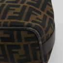 FENDI Zucca Canvas Pouch Black Brown Auth bs36325-8