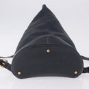 LOEWE Body Bag Leather Navy Gold Auth bs36326-5