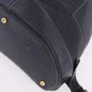 LOEWE Body Bag Leather Navy Gold Auth bs36326-16