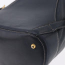 LOEWE Body Bag Leather Navy Gold Auth bs36326-10