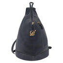 LOEWE Body Bag Leather Navy Gold Auth bs36326-13
