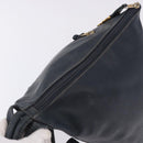LOEWE Body Bag Leather Navy Gold Auth bs36326-6
