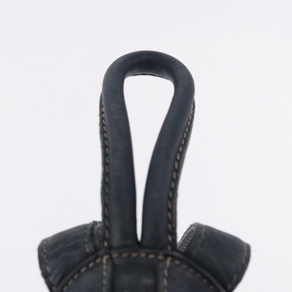 LOEWE Body Bag Leather Navy Gold Auth bs36326