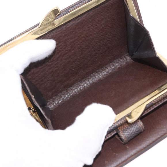 LOUIS VUITTON Damier Ebene Portefeuille Viennois Wallet N61674 LV Auth bs36328