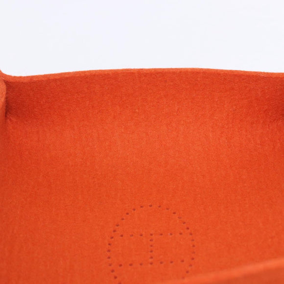 HERMES Vie de France tray Accessory Case Felt Orange Auth bs36329V