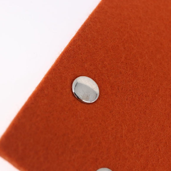 HERMES Vie de France tray Accessory Case Felt Orange Auth bs36329V