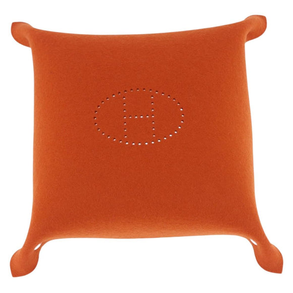 HERMES Vie de France tray Accessory Case Felt Orange Auth bs36329V