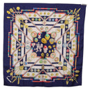HERMES Carre 90 Scarf Pwlile Mcuin Silk Navy Auth bs36330-13