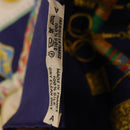HERMES Carre 90 Scarf Pwlile Mcuin Silk Navy Auth bs36330-14