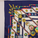 HERMES Carre 90 Scarf Pwlile Mcuin Silk Navy Auth bs36330-2