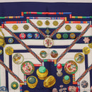 HERMES Carre 90 Scarf Pwlile Mcuin Silk Navy Auth bs36330-3