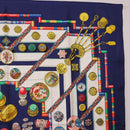 HERMES Carre 90 Scarf Pwlile Mcuin Silk Navy Auth bs36330-4