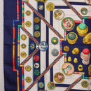 HERMES Carre 90 Scarf Pwlile Mcuin Silk Navy Auth bs36330-5