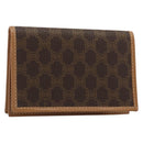 CELINE Macadam Canvas Card Case PVC Leather Brown Auth bs36336V-1