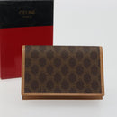 CELINE Macadam Canvas Card Case PVC Leather Brown Auth bs36336V-12