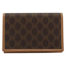 CELINE Macadam Canvas Card Case PVC Leather Brown Auth bs36336V-13
