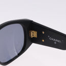 CHANEL Sunglasses Plastic Black Gold CC Auth bs36338-10