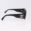 CHANEL Sunglasses Plastic Black Gold CC Auth bs36338-6