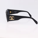 CHANEL Sunglasses Plastic Black Gold CC Auth bs36338-8