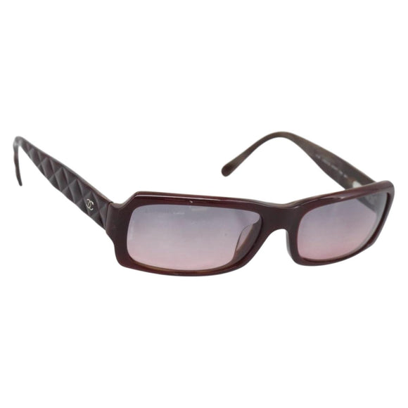 CHANEL Sunglasses Plastic Brown CC Auth bs36339