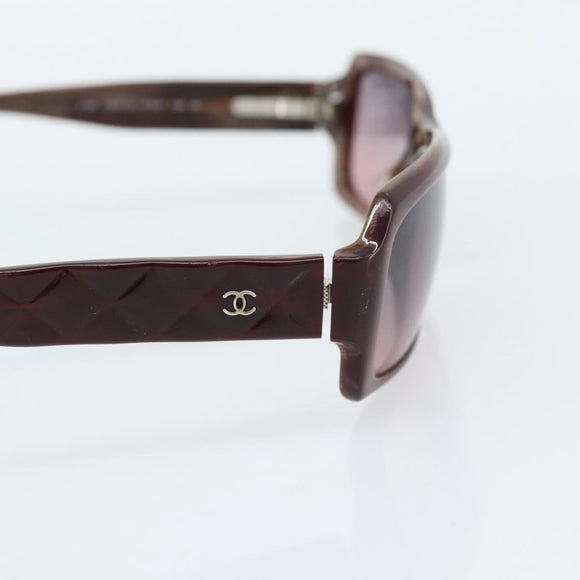 CHANEL Sunglasses Plastic Brown CC Auth bs36339