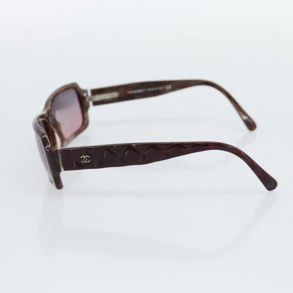 CHANEL Sunglasses Plastic Brown CC Auth bs36339