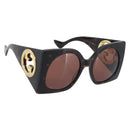 GUCCI Sunglasses Plastic Black Gold Auth bs36341-1