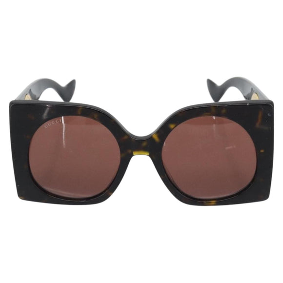 GUCCI Sunglasses Plastic Black Gold Auth bs36341