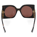 GUCCI Sunglasses Plastic Black Gold Auth bs36341-3