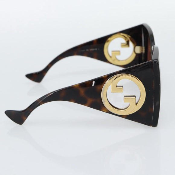 GUCCI Sunglasses Plastic Black Gold Auth bs36341