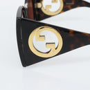 GUCCI Sunglasses Plastic Black Gold Auth bs36341-7
