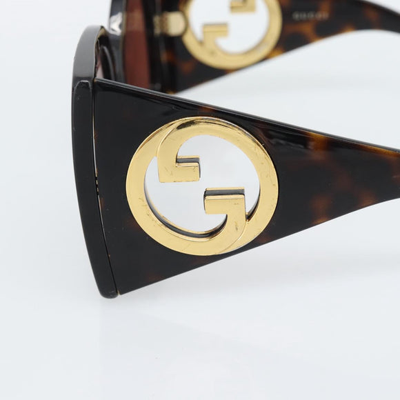 GUCCI Sunglasses Plastic Black Gold Auth bs36341