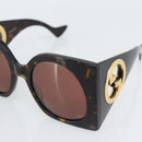 GUCCI Sunglasses Plastic Black Gold Auth bs36341-9