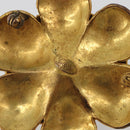 CHANEL Vintage Camellia Brooch Metal Gold Tone CC Auth bs36343V-8